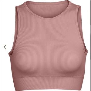 SKIMS - STRETCH RIB HIGH NECK BRA - ROSE CLAY